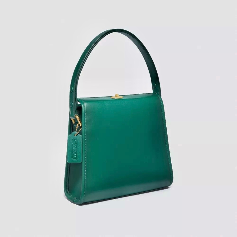COACH Turnlock Shoulder Bag Green - Picture 1 of 16